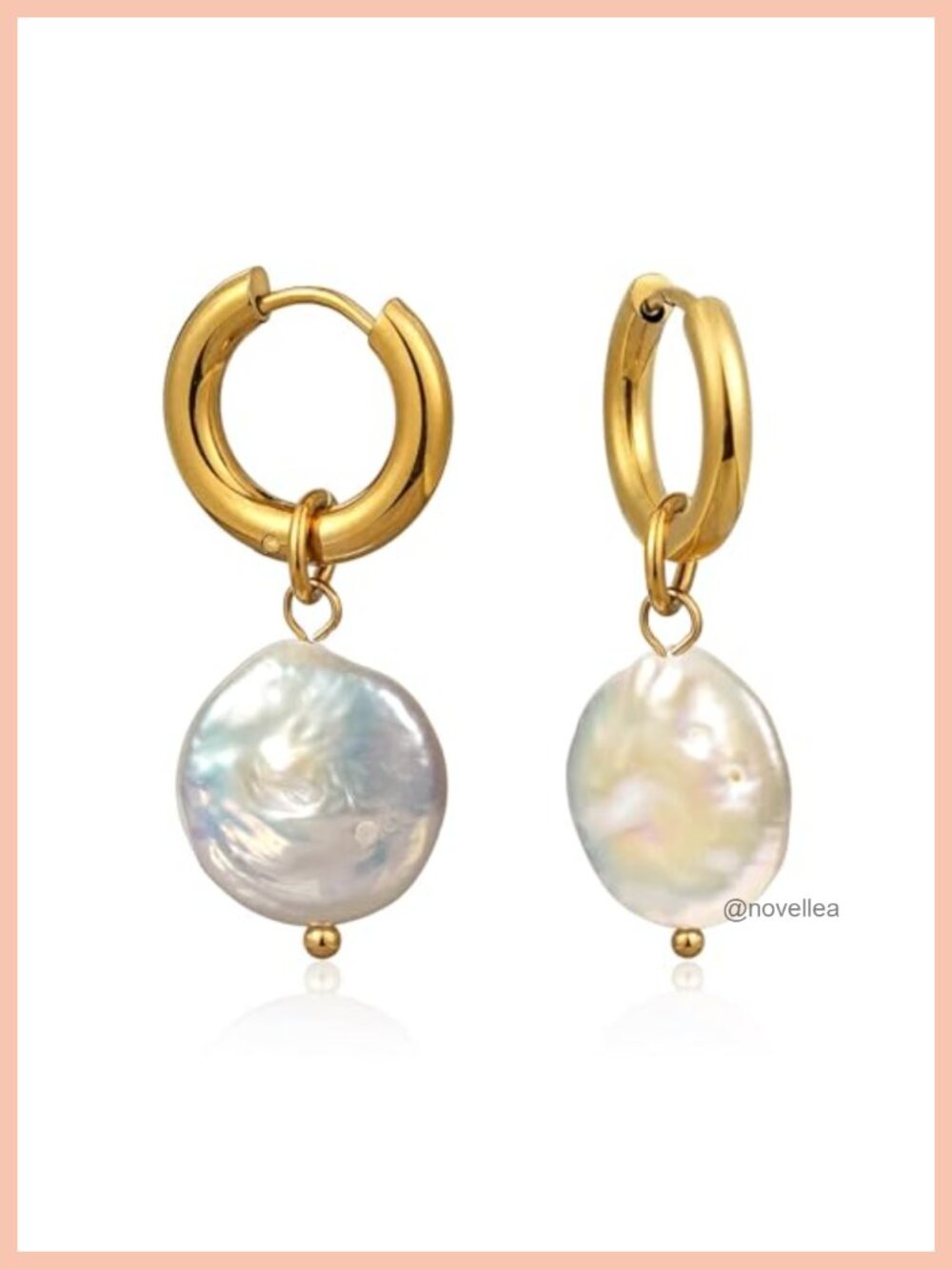 Natural Freshwater Baroque Pearl Hoop Lever Back Earrings 18k Gold Plated